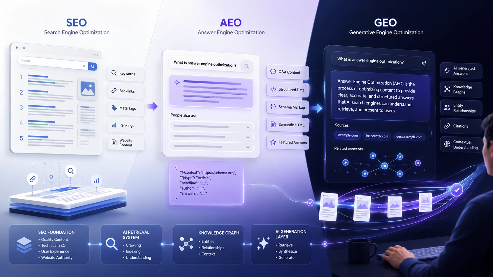 GEO and AEO Explained How They Work With SEO to Optimize for the Future of Search